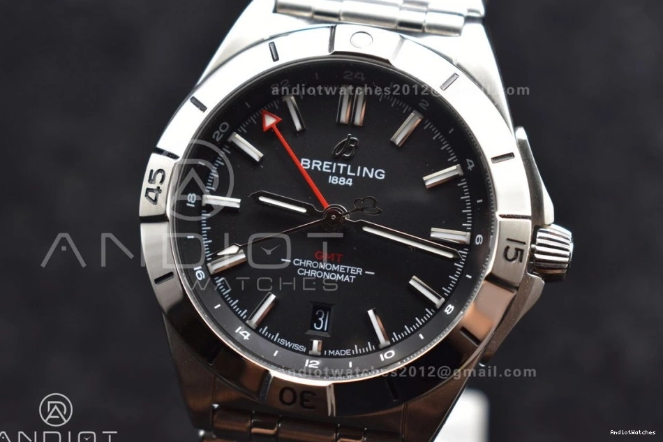 Black 1:1 UrbanStyle Factory Best Dial SS Bracelet GMT Breitling 530 Automatic On 40mm BLS A Chronomat Edition 1104